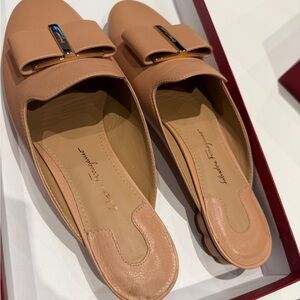 Salvatore Ferragamo Sciacca Slip-On Mules New Blush Calf Size 5.5C